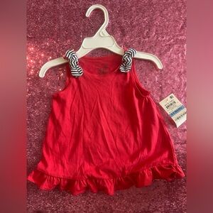 First Impressions Red Tank Top with Navy-White Striped Knots